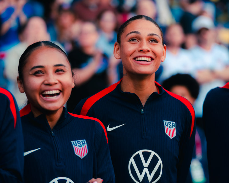 USWNT vs Argentina pitchside photo